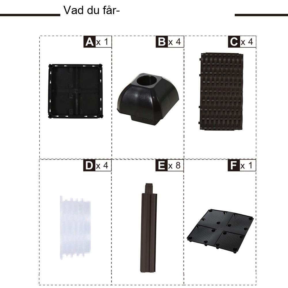 Upphöjda planteringssängar i rottinglook med 2 set – Brun trädgårdsbalkong Blomlådor med dräneringshål 80×40 cm