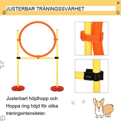 Dog Agility Training Set, 3-i-1 häck, justerbar höjd, bärväska