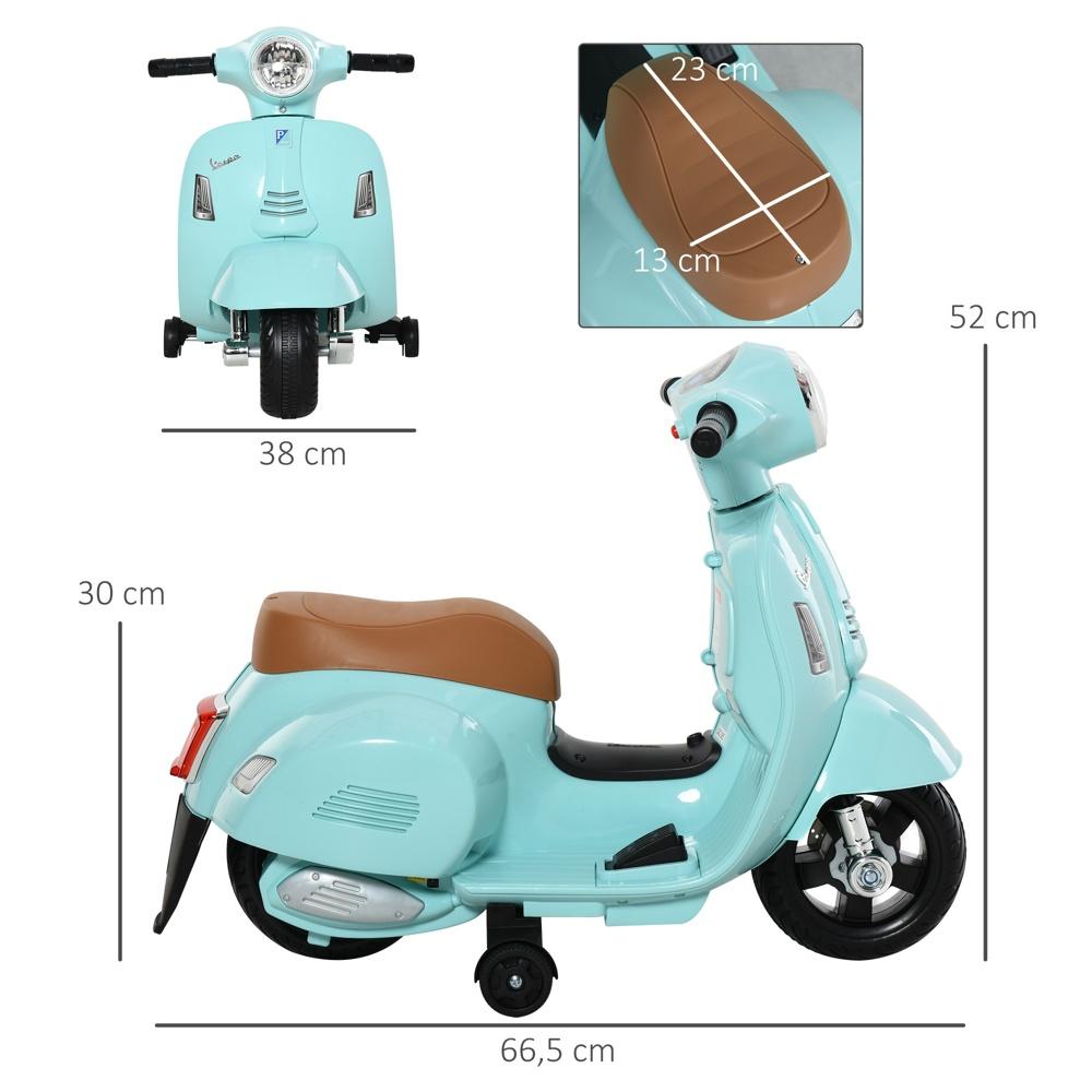 Officiellt licensierad Vespa Kids Ride-On, elmotorskoter med strålkastare och signalhorn 1,5-3 år