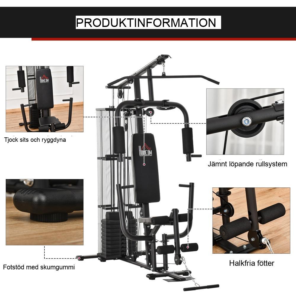 Gym Power Station Multigym med vikter, Lat Pulldown och Leg Curl