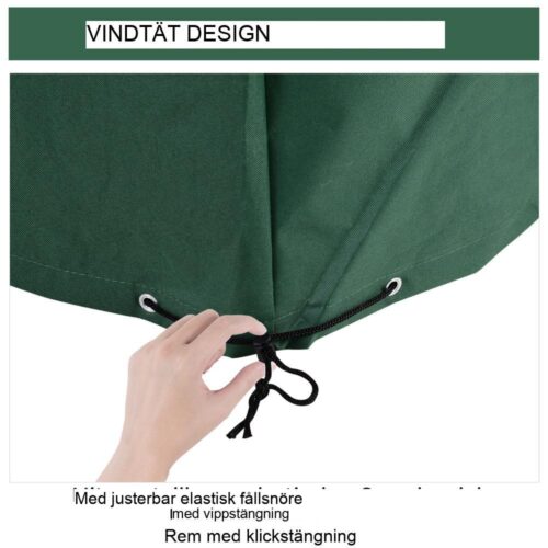 Vattentät UV-beständig trädgårdsmöbelöverdrag 135x135x75cm 600D Oxford Green