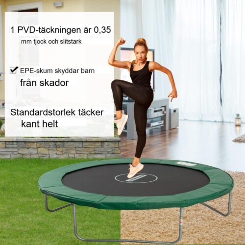 Trampolinestoppning med grön kant för 244 cm runda studsmattor