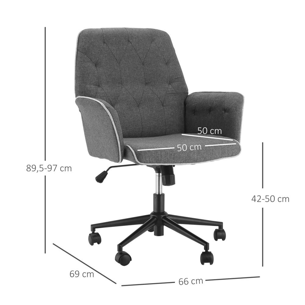 Modern ergonomisk kontorsstol, vridbar och höjdjusterbar, mörkgrå 120 kg Kapacitet