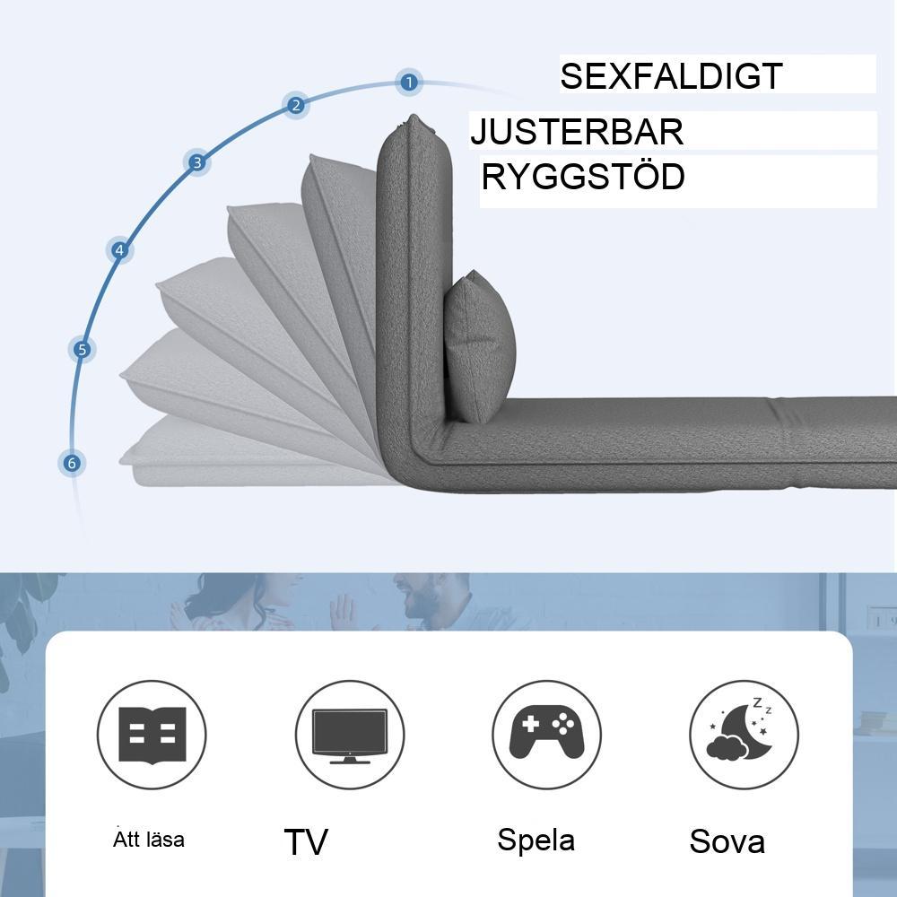 Trippel bäddsoffa, justerbart ryggstöd, mörkgrå