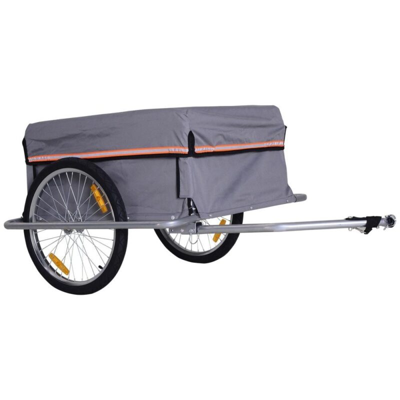 Heavy Duty Cargo Trailer för cykel – 40 kg kapacitet, universell passform, röd reflektor synlighet