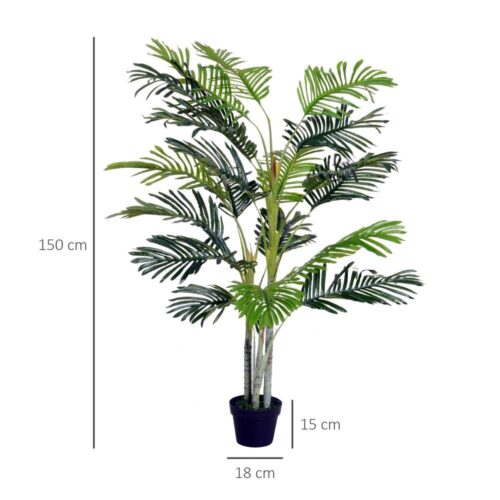 Realistisk 150 cm konstgjord palm med kruka – Utomhusdekor inomhus