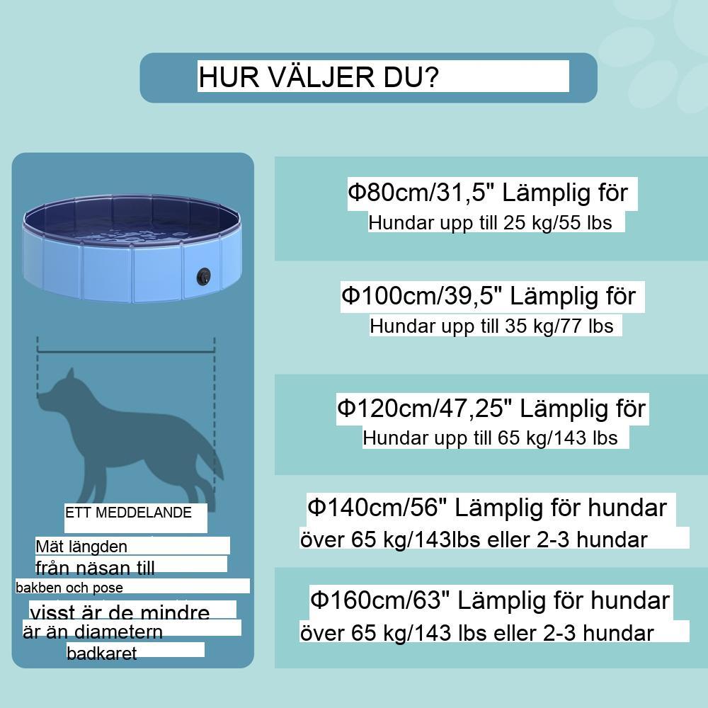 Slitstark hundpool – hopfällbar och hopfällbar PVC+träsimning för husdjur