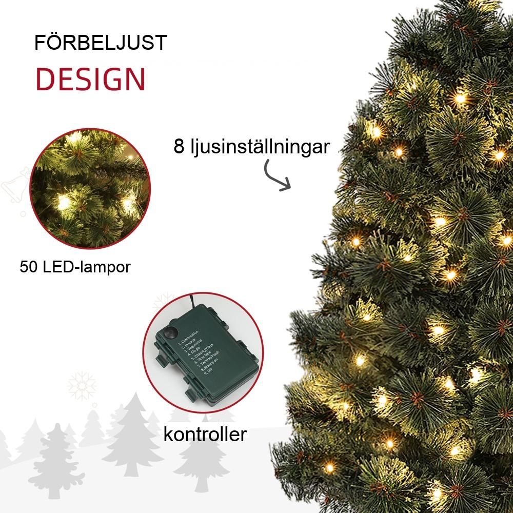 90cm LED förbelyst konstgjord julgran med fjärrkontroll och timer