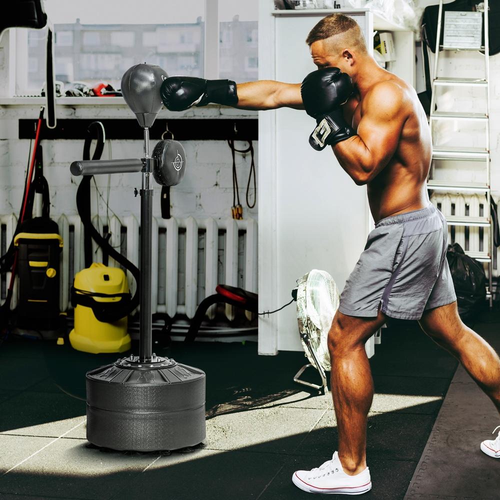 Justerbart boxningsställ med Speed ​​Ball och reflexstång för stansträning