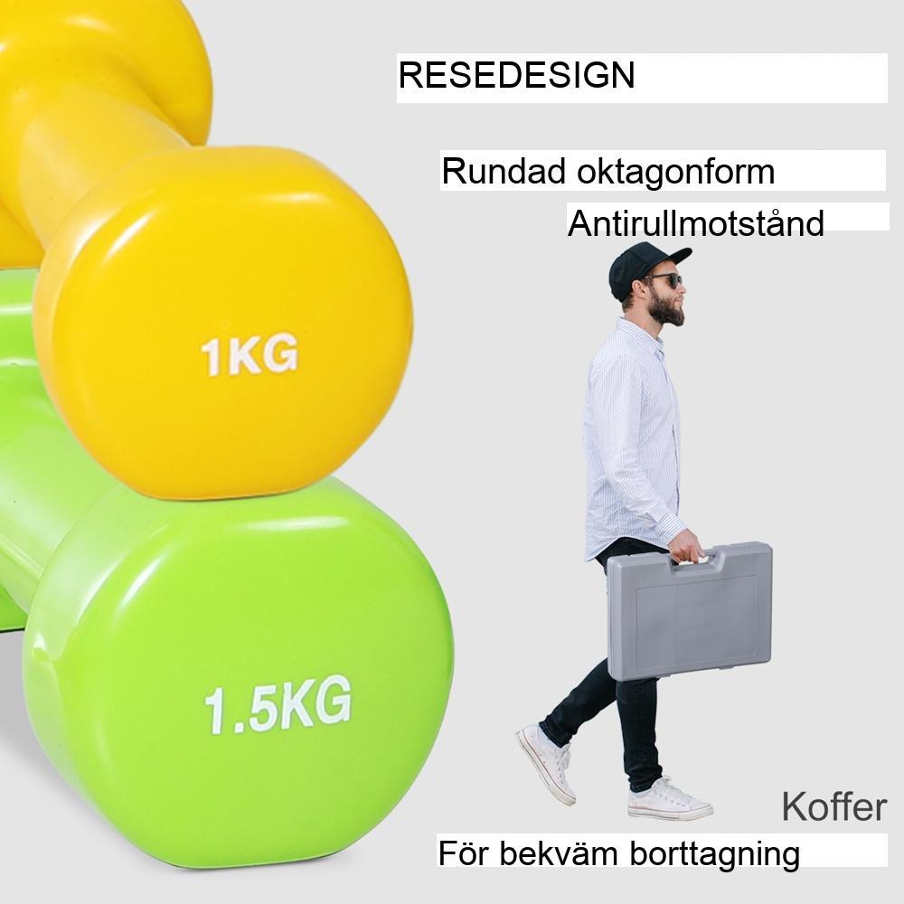 Justerbar hantelsats – 4 par (0,5-2 kg) för hemma- och gymträning