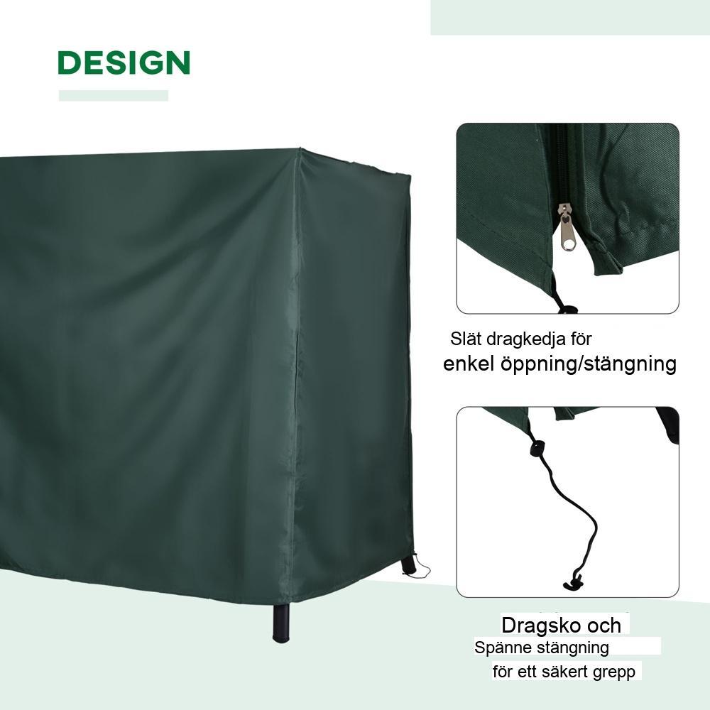 Vattentät Oxford Garden Swing Cover, UV-skydd, Stor Storlek 205x124x164cm