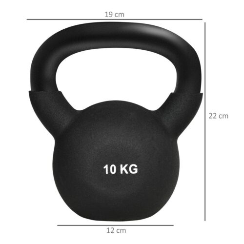 10 KG gjutjärn Kettlebell med neoprenbeläggning – golvvänlig för styrketräning