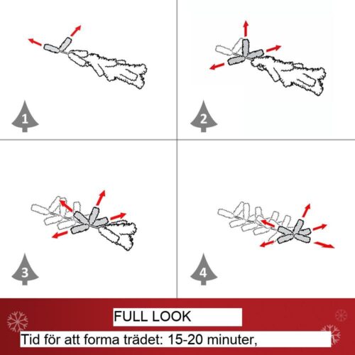 Realistisk 180 cm konstsnöjulgran med 630 grenspetsar