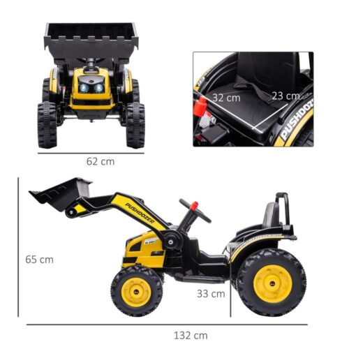 Elektrisk grävmaskin för barn, 2 hastigheter, spadearm, kapacitet 25 kg, 3-5 år