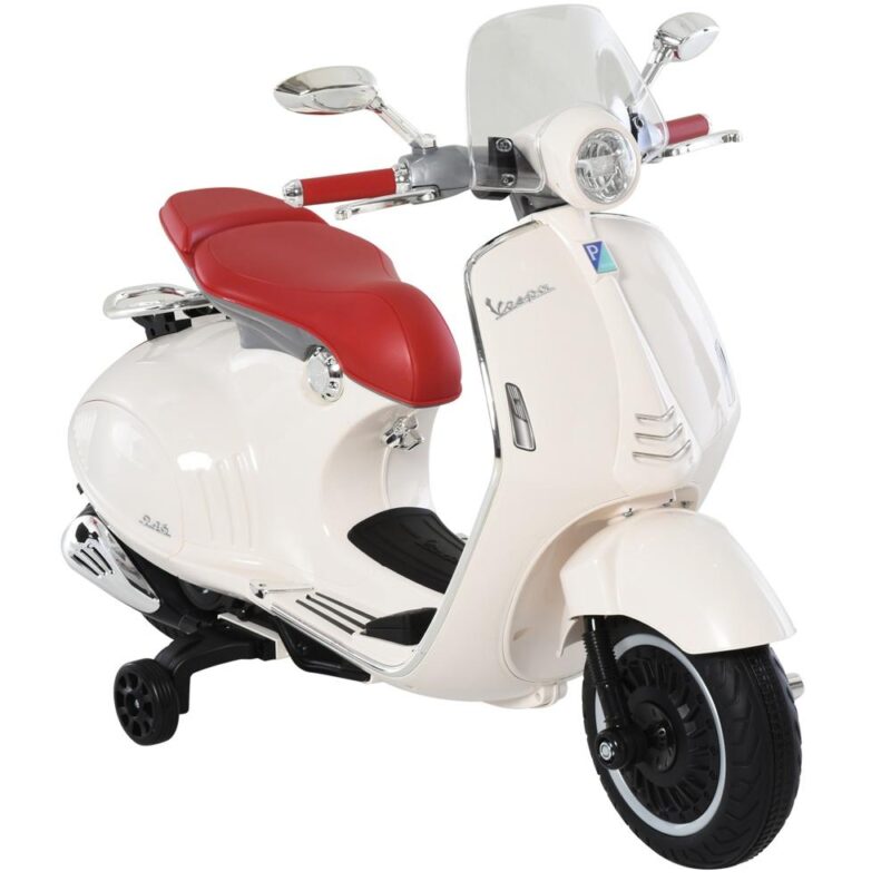 Licensierad Vespa Kids elektrisk motorcykel med musik och lampor (3-6 år)