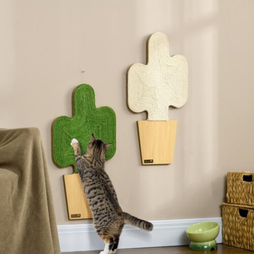 Snygga Cactus Cat Scratching Mats Set om 2