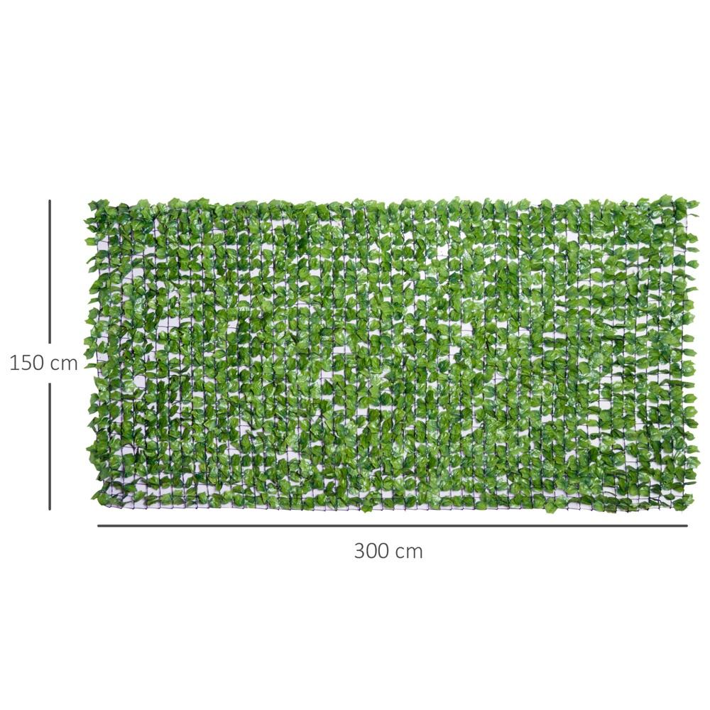 Ljusgrön konstgjord lönnhäck för integritet – 300 x 150 cm