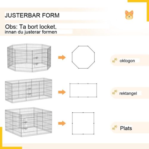 Dog Playpen Run, andningsbart nät- och presenningsskydd, svart, inomhus utomhus