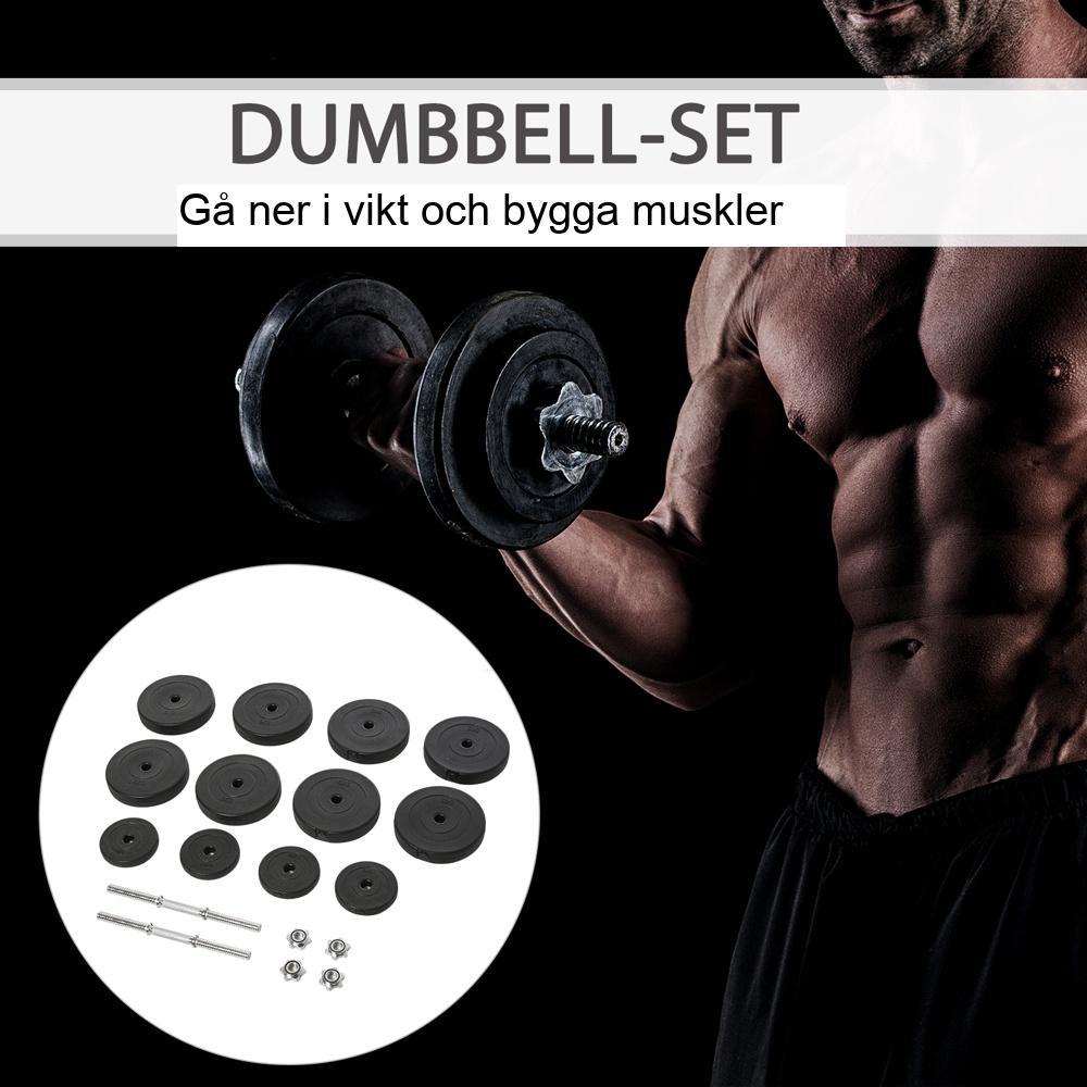 Heavy Duty justerbar hantelset, 50 kg med stålstänger för hemmaträning