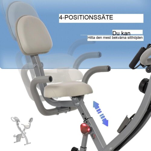 Home Trainer X-Bike 2-i-1 med LCD-skärm, magnetiskt motstånd, hopfällbar