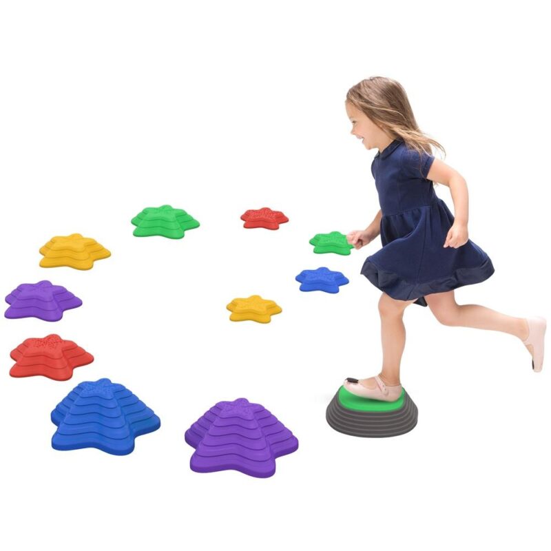 Balance Stepping Stones-spel för barn, staplingsstenar, halkfria och upp till 80 kg