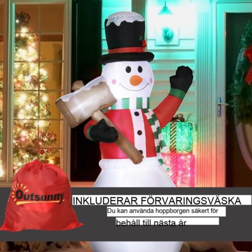 Jätte uppblåsbar LED Snowman Juldekoration inomhus utomhus 6ft