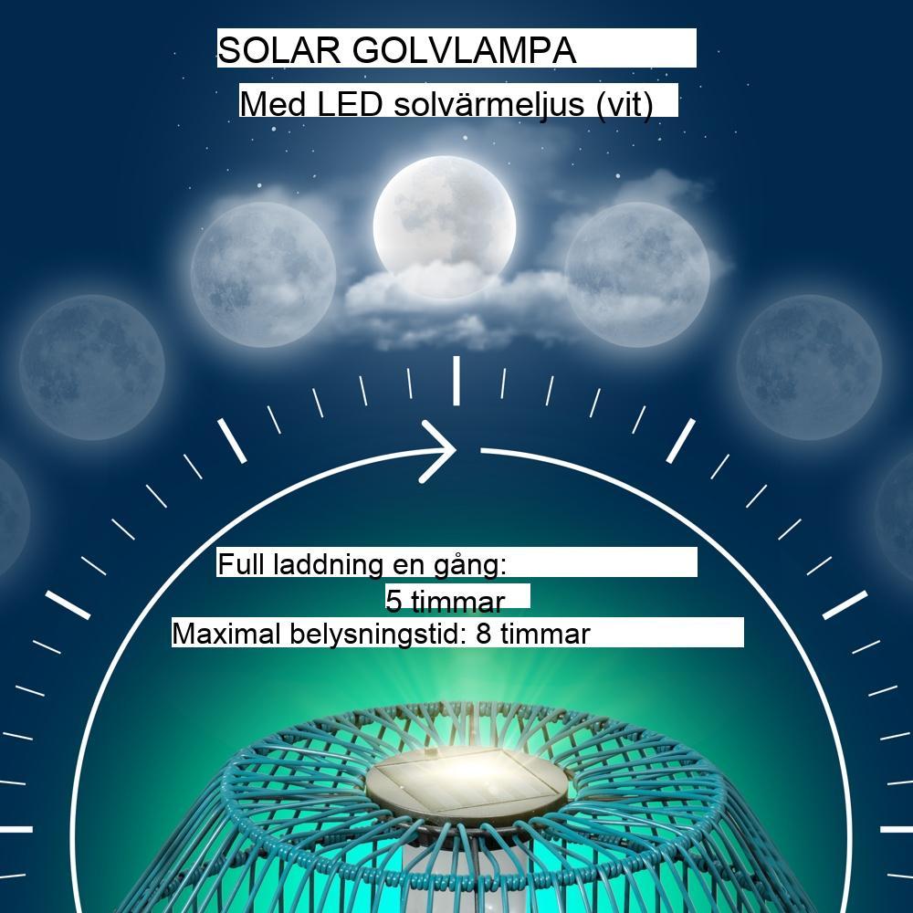 Solar LED Drum Trädgårdsljus, Automatisk Varmvit, Vattentät Path Lamp Utomhusdekor Grön Svart Stålram 8 timmars körtid