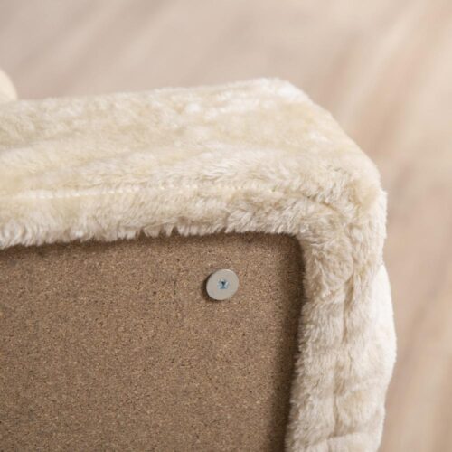 Husdjurstrappa 4 steg Plysch hundramp Katttrappor Beige 5 kg Kapacitet 60x35cm