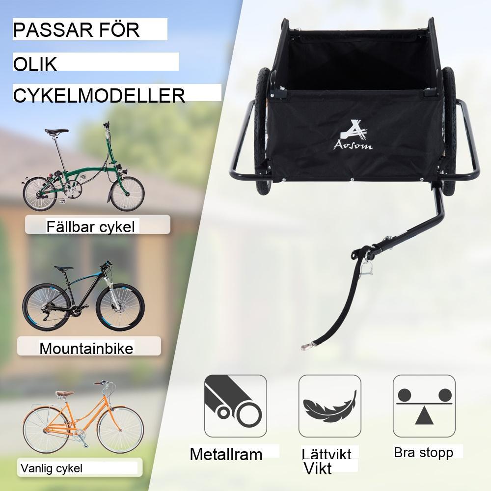 Heavy Duty cykellastvagn, 40 kg kapacitet, svart