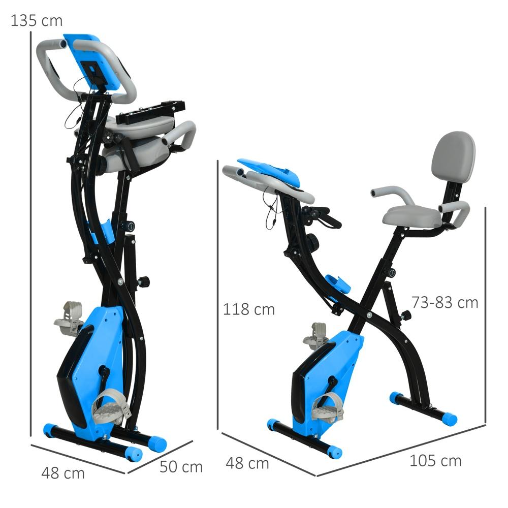 2-i-1 magnetisk motionscykel med LCD-skärm och spännlinor