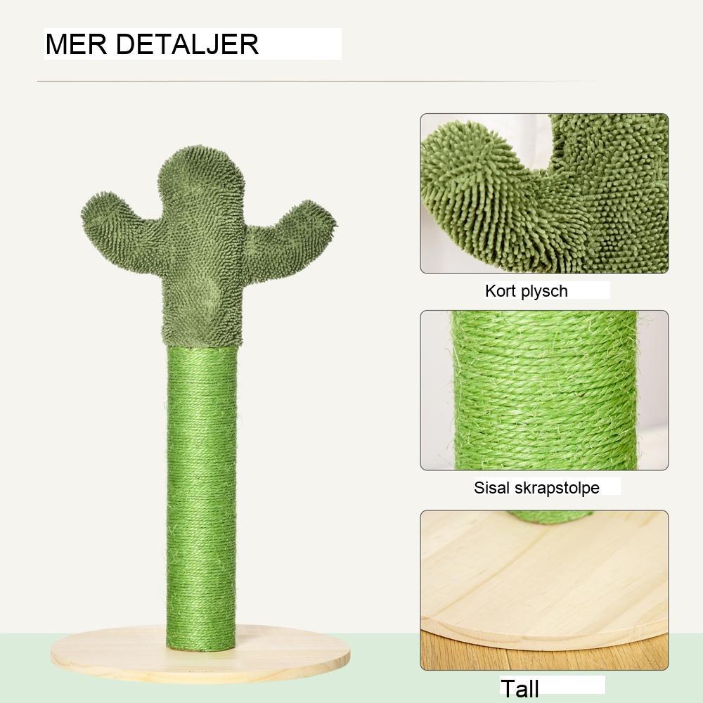 Kaktusskrapstolpe för katter – 65 cm sisal och tall, grön