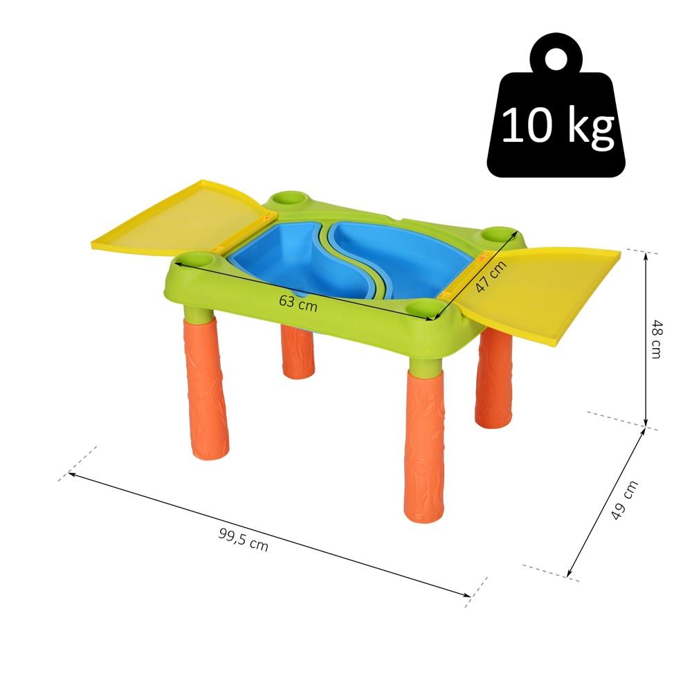 Slitstarkt strandlekbord i plast med 16 tillbehör för barn från 3 år och uppåt