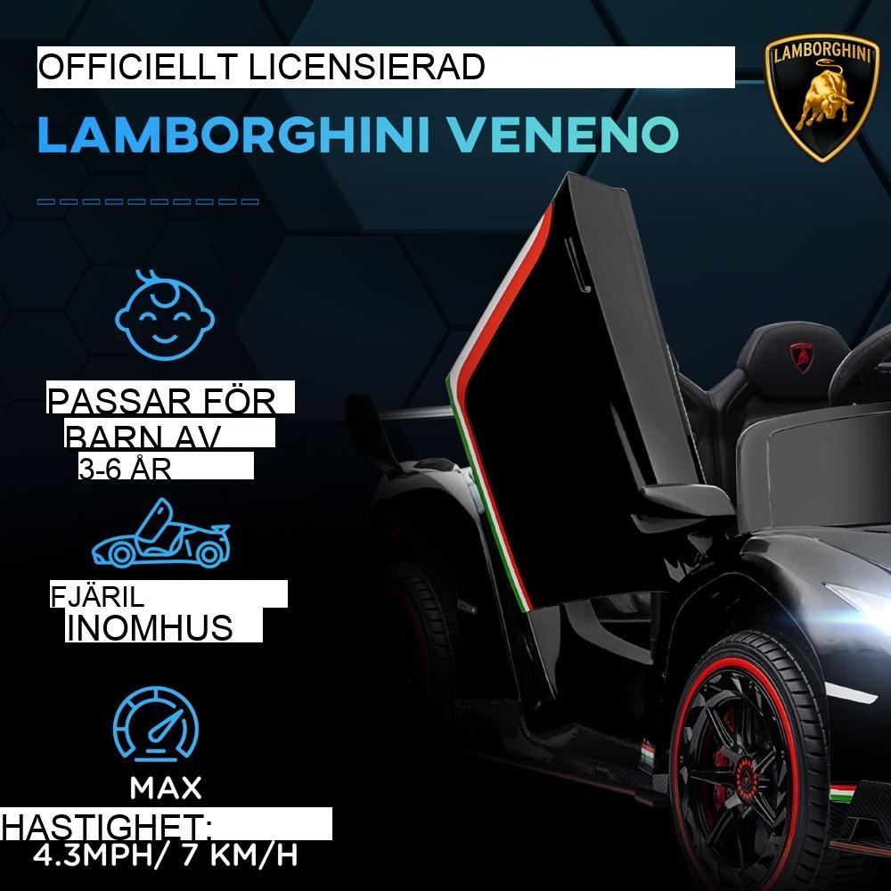 Licensierad Lamborghini Electric Kids Ride On Car, fjärrkontroll och Bluetooth-musik