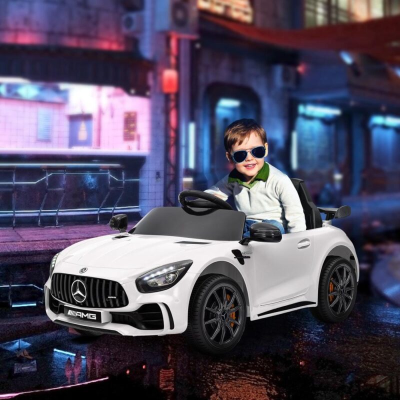 Licensierad Mercedes-Benz AMG GTR Elbil för barn med fjärrkontroll, musik och belysning