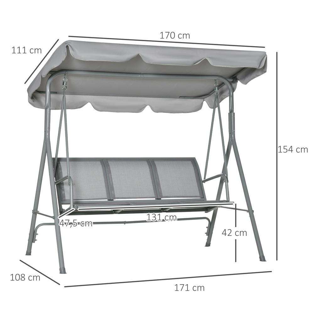 Hollywood Metal Garden Gunga med kapell, 3-sits för 240 kg, uteplats