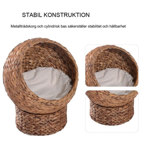 Modern Rattan Cat Bed with Dyna – Upphöjd och mysig Cat Haven