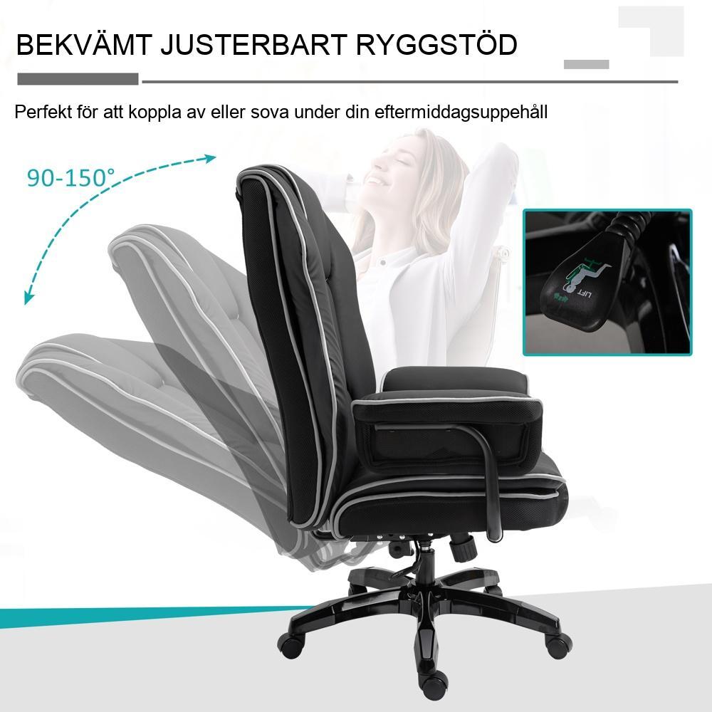 Ergonomisk kontorsstol med gungfunktion, justerbar höjd och armstöd