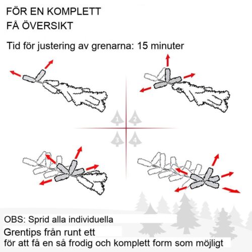 Vikbar konstgjord julgran med 994 spetsar med snö, 180 cm metallstativ GRÖN