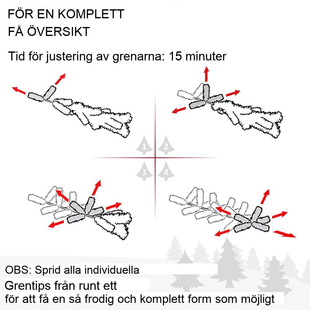 Vikbar konstgjord julgran med 994 spetsar med snö, 180 cm metallstativ GRÖN