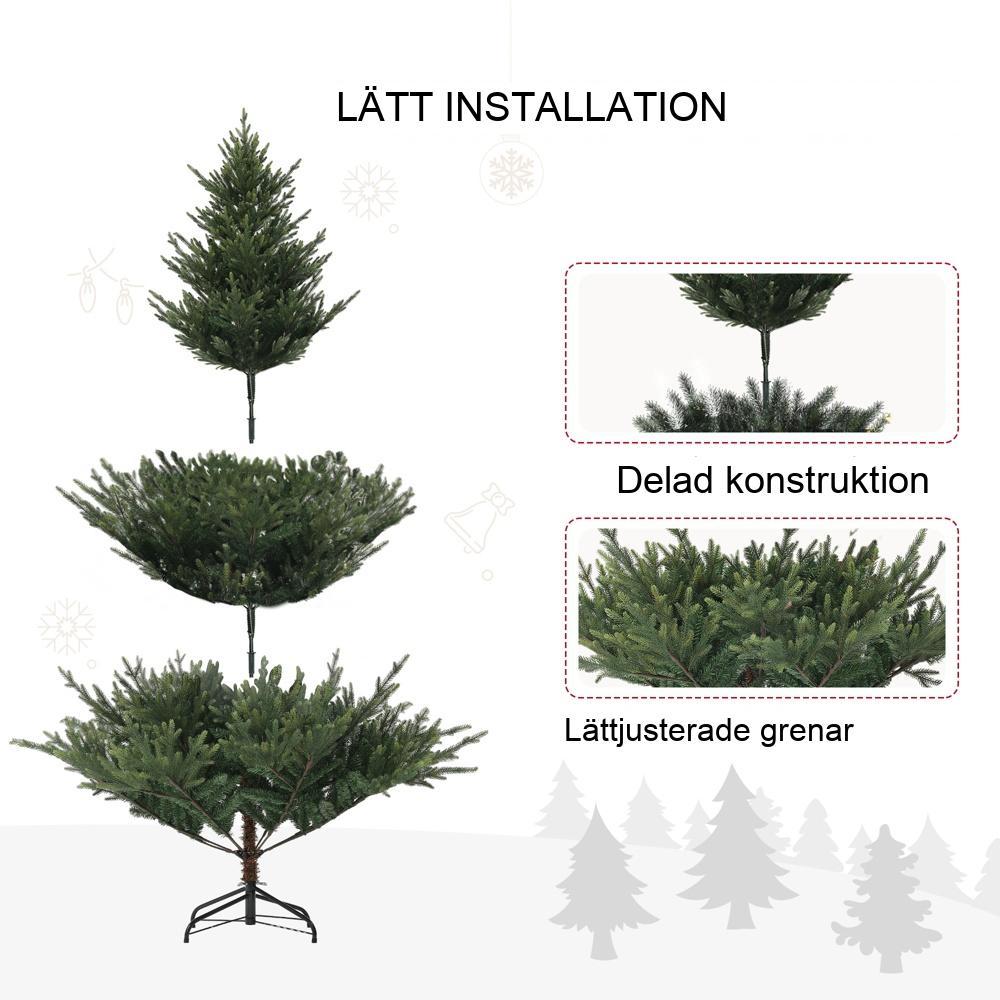 Naturtrogen 6 fot konstgjord julgran av norsk gran med metallstativ