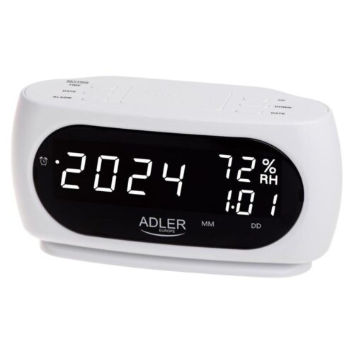 Adler AD 1186W LED-väckarklocka med temperatur- och luftfuktighetsdisplay