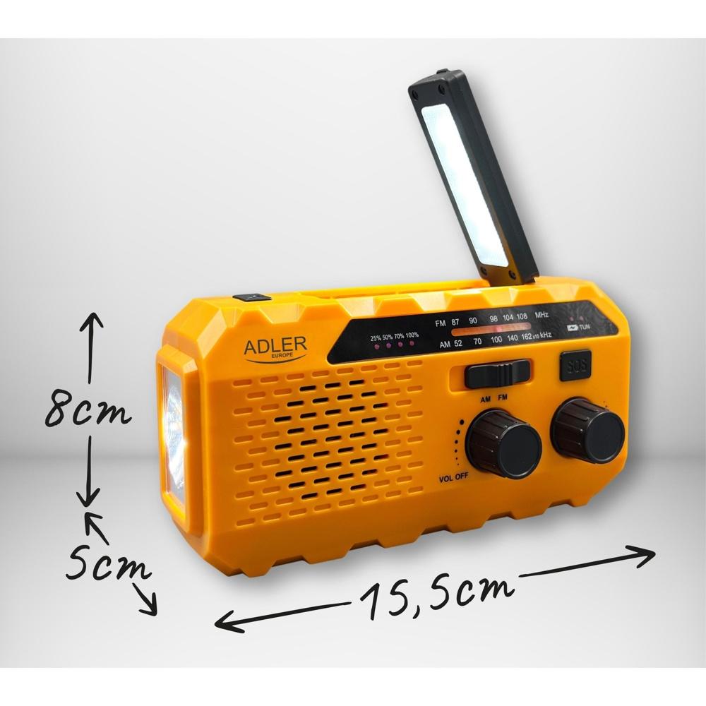 Bärbar Crank Solar Radio med ficklampa och USB-laddning