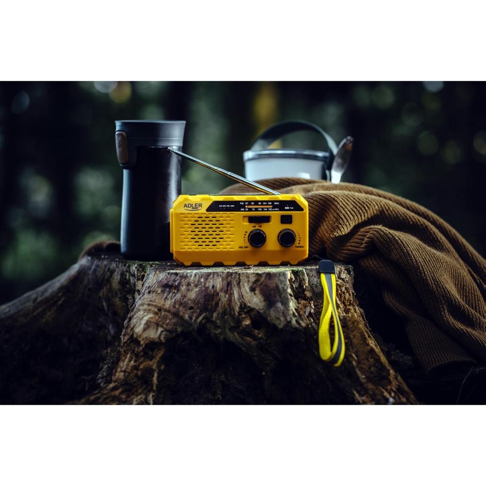 Bärbar Crank Solar Radio med ficklampa och USB-laddning