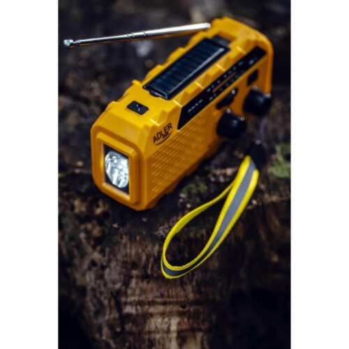 Bärbar Crank Solar Radio med ficklampa och USB-laddning