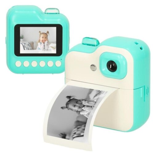 Grön Instant Kids Camera 24MP 1GB Inbyggd skrivare