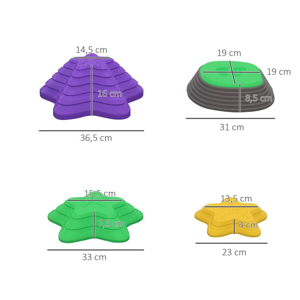 Balance Stepping Stones-spel för barn, staplingsstenar, halkfria och upp till 80 kg