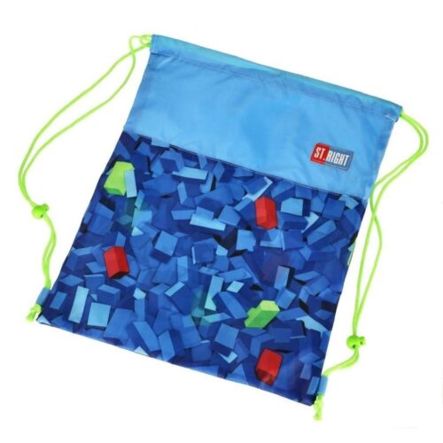 Bambino Drawstring Bag, Blocks Design, Kids Shoe and Gym Gear Organizer