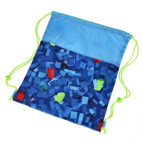 Bambino Drawstring Bag, Blocks Design, Kids Shoe and Gym Gear Organizer