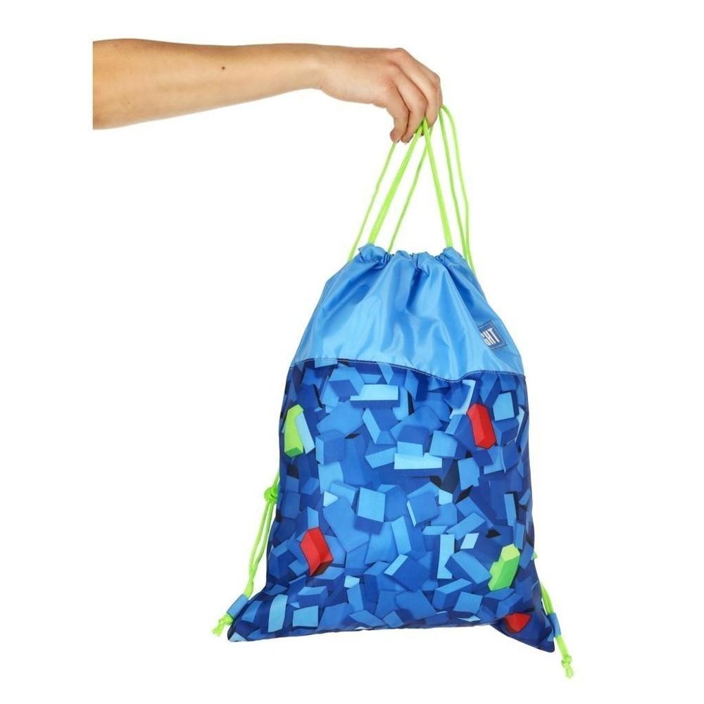 Bambino Drawstring Bag, Blocks Design, Kids Shoe and Gym Gear Organizer