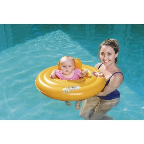 BESTWAY Swim Safe ABC Uppblåsbar Baby Wheel Seat, Ålder 0-1, Orange